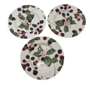 Tienshan Raspberry Social Salad plates lot of three Stoneware replacements